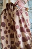 Basso Big Dot Balloon Cuff Pant Tan & Chocolate
